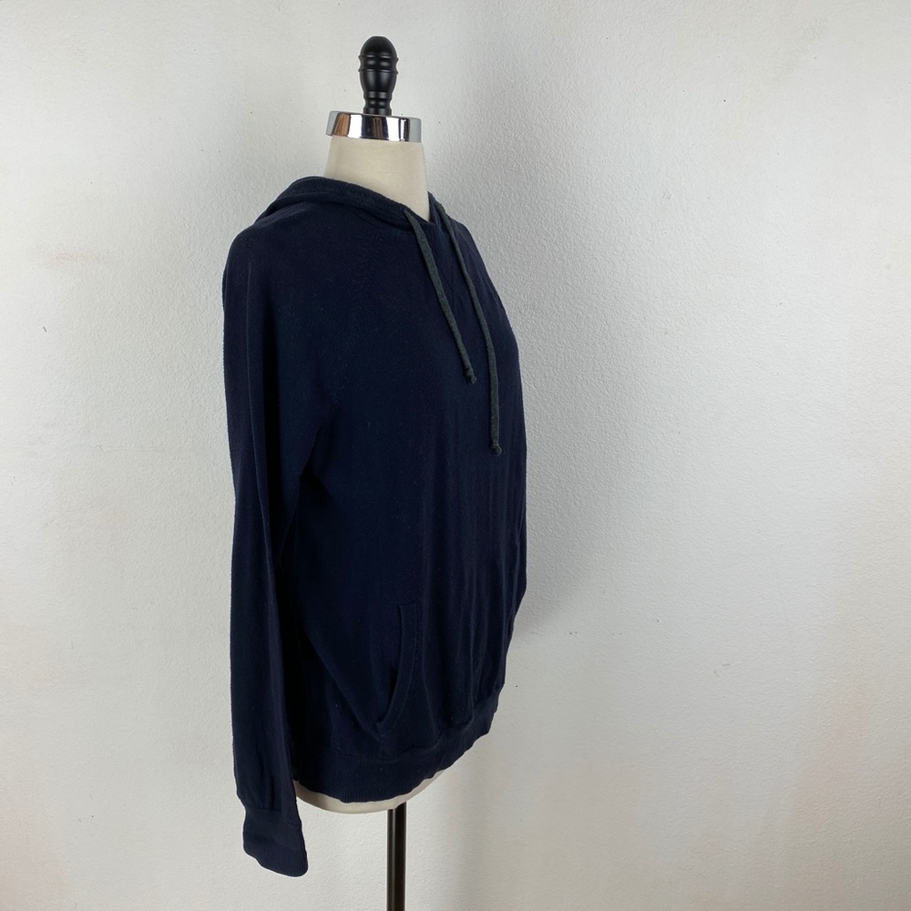 American Eagle Outfitters Womens Dark Blue Hooded Sweatshirt Kangaroo Pocket Med - Picture 6 of 7